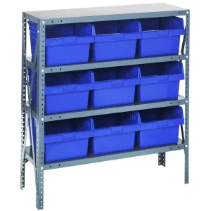 1239-SB809 | 12" x 36" x 39" Shelving Unit with 9 Bins