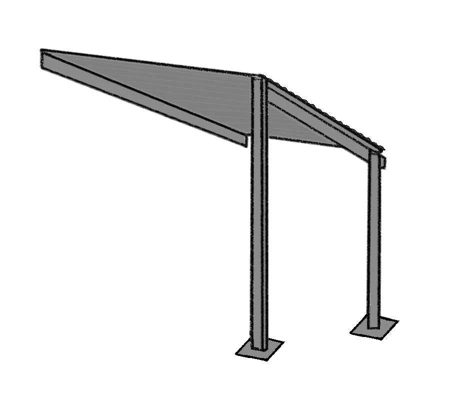 12'D x 16'L Lean-To-Shelter