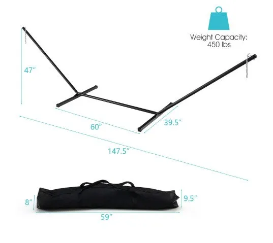 2-Person Heavy-Duty Hammock Stand with  Storage Bag