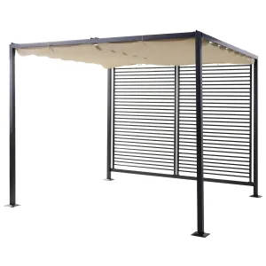 2.8 x 3M Metal Pergola Gazebo Patio Sun Shade Shelter Retractable Canopy Marquee Party BBQ Tent