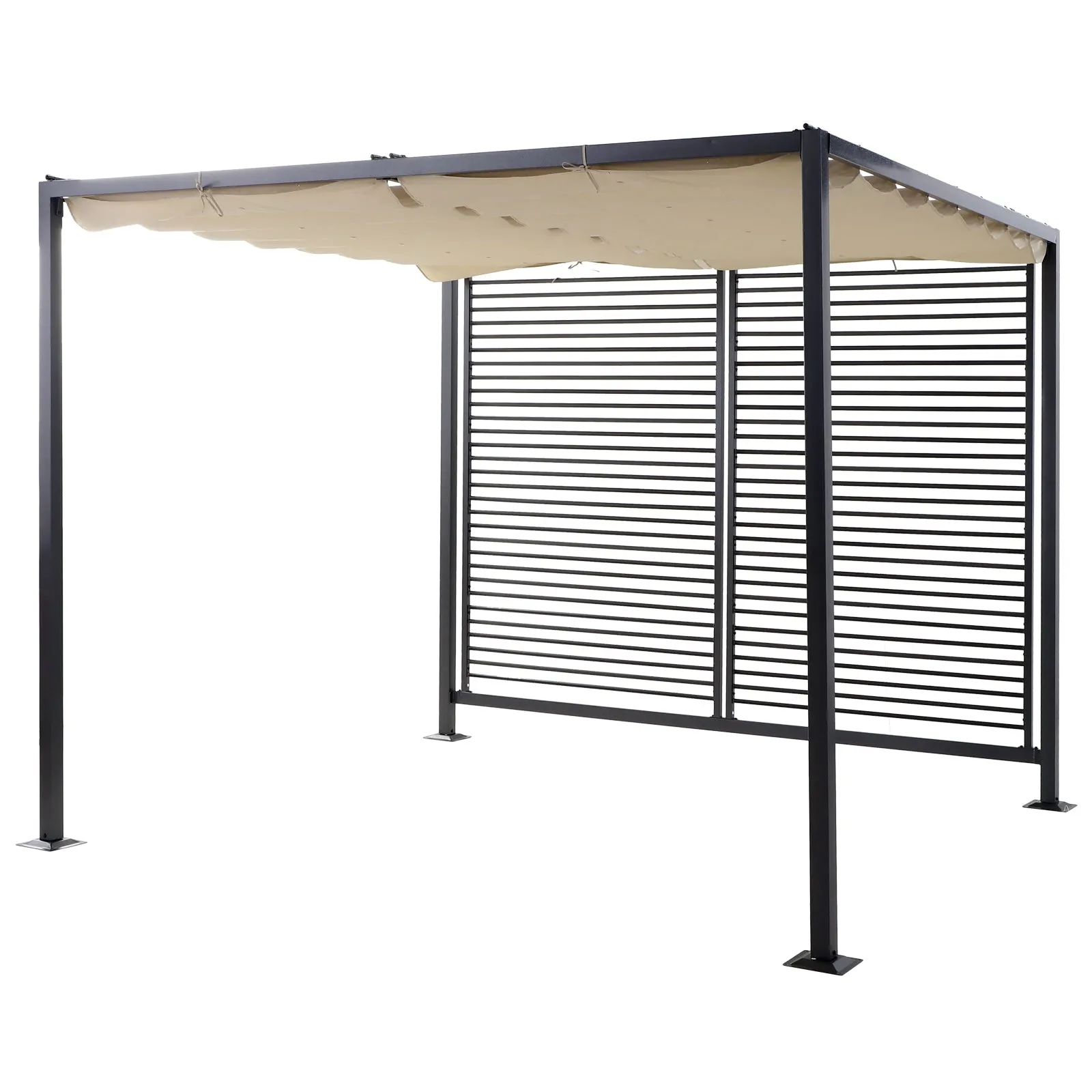 2.8 x 3M Metal Pergola Gazebo Patio Sun Shade Shelter Retractable Canopy Marquee Party BBQ Tent