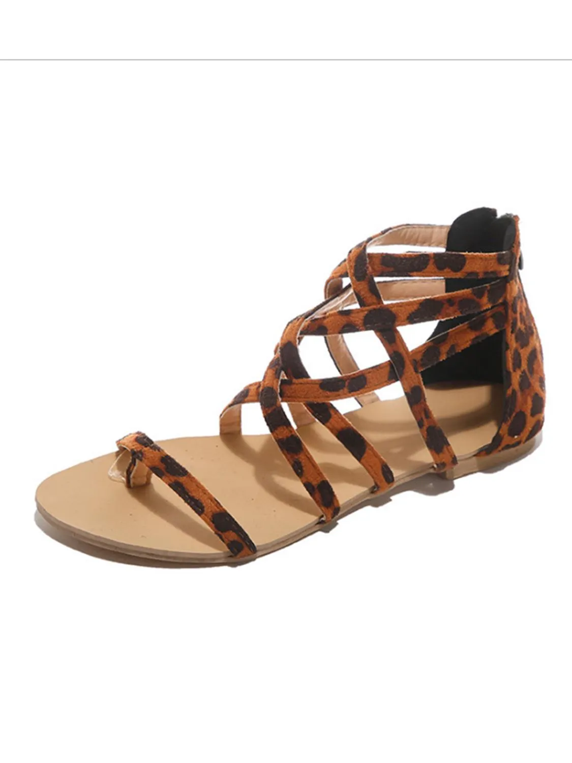 Amozae-Solid Lace-up Front Sandals