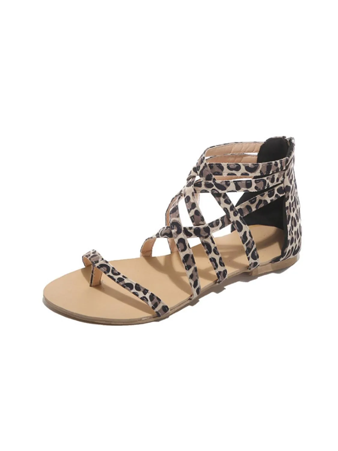 Amozae-Solid Lace-up Front Sandals