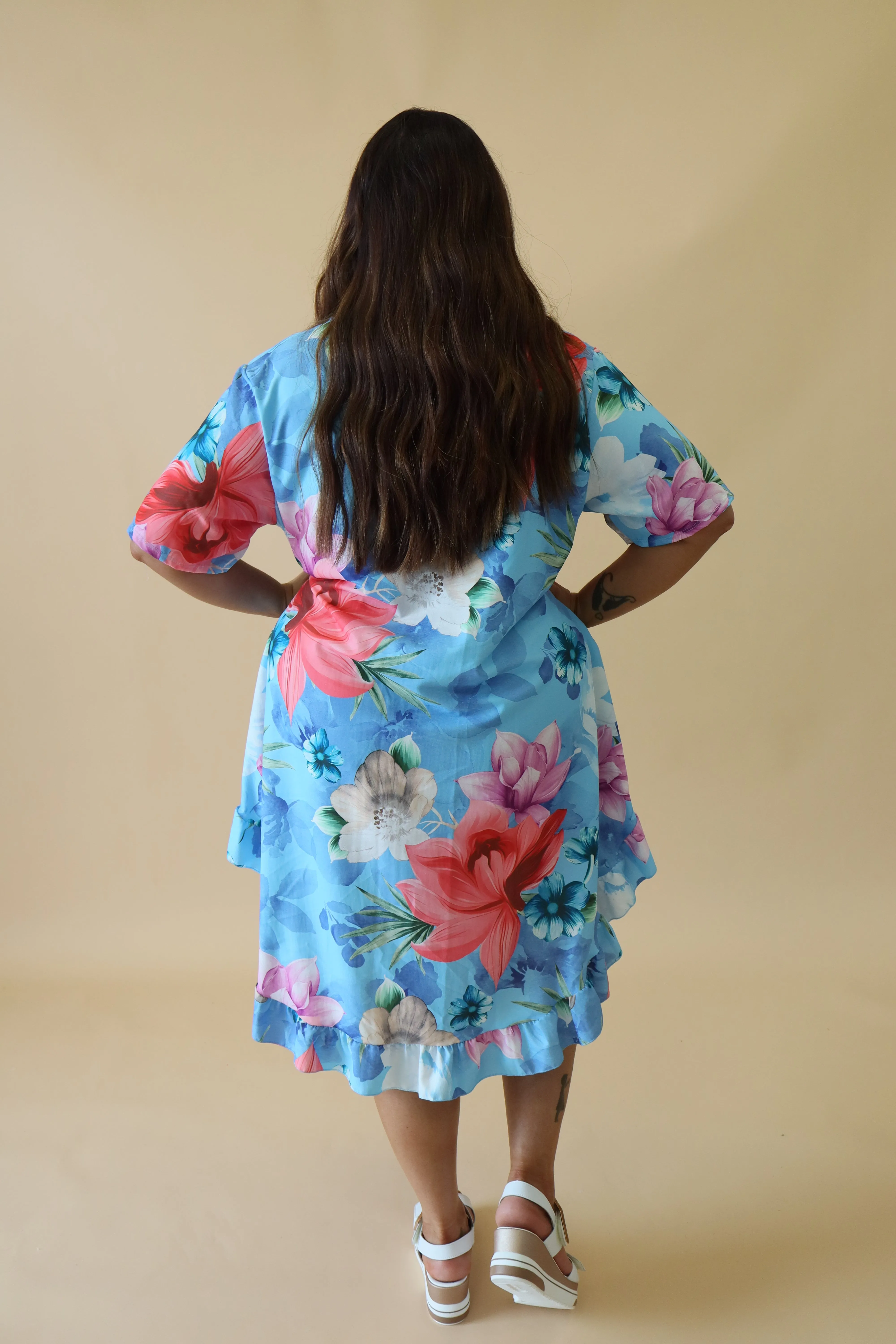 Angie Floral Dress in Blue