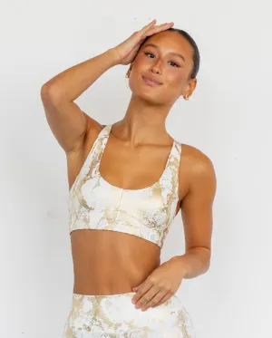 Astoria LUXE METALLIC Series Sports Bra - Ivory