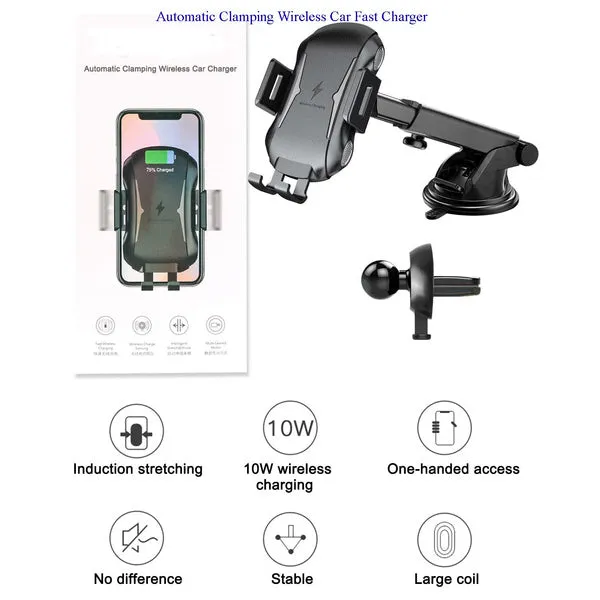 Automatic Clamping Wireless Car Charger Mount