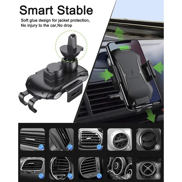 Automatic Clamping Wireless Car Charger Mount