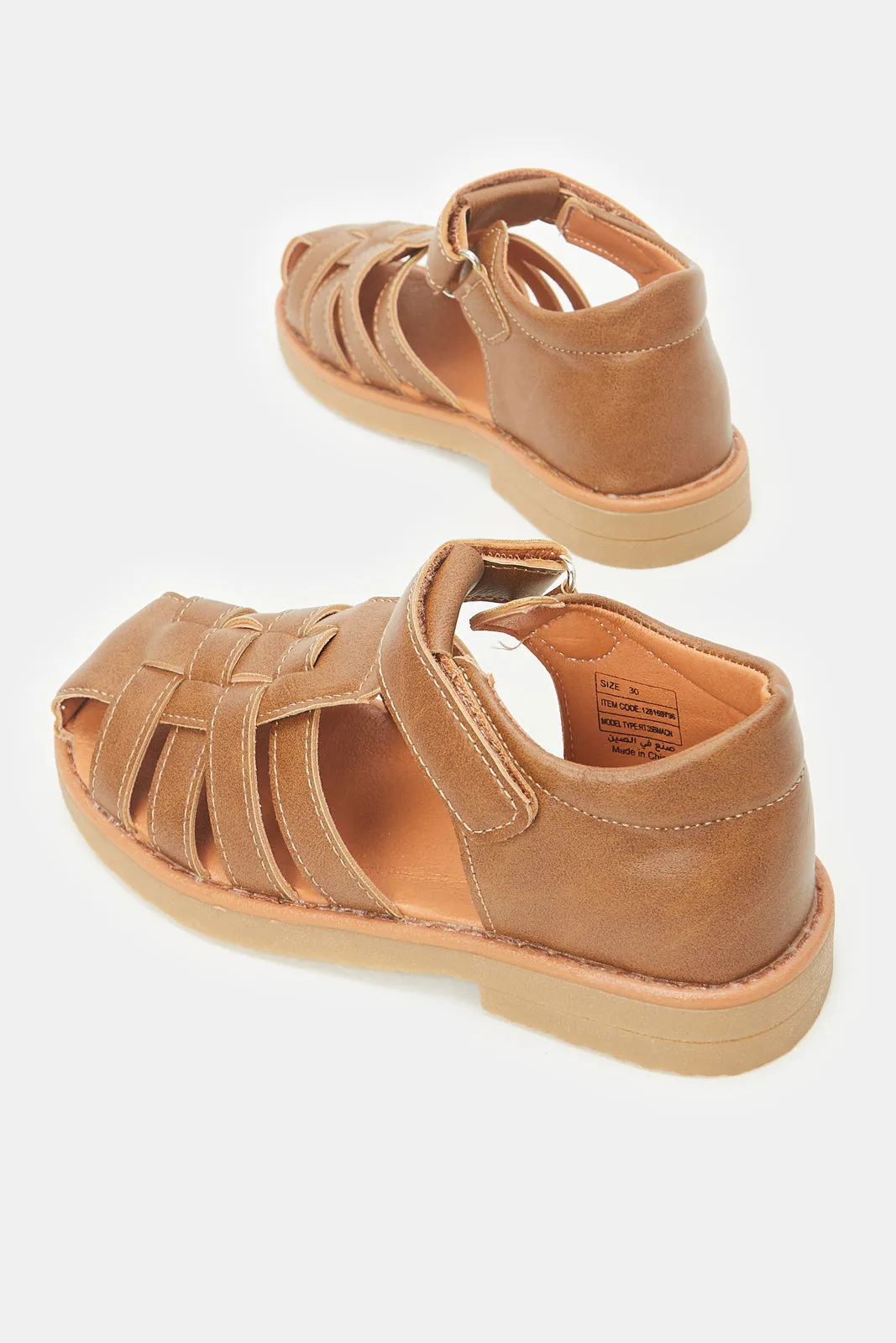 Boys Brown Fisherman Sandals