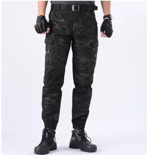 Camouflage Tactical Pants Lattice Fanshui 65 35 Plaid Tactical Pants Drawstring Feet