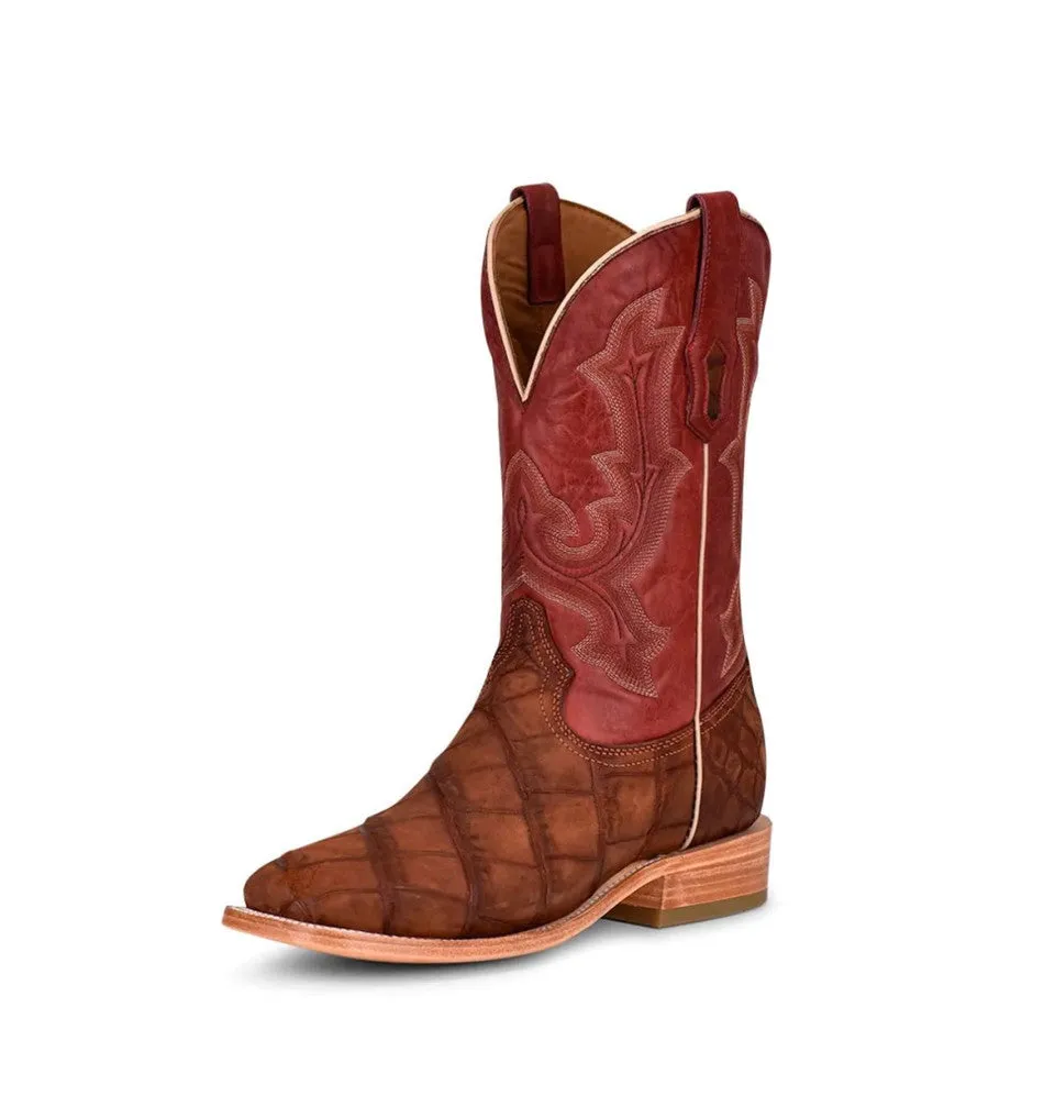 Cognac/Red Corral Men's Boots