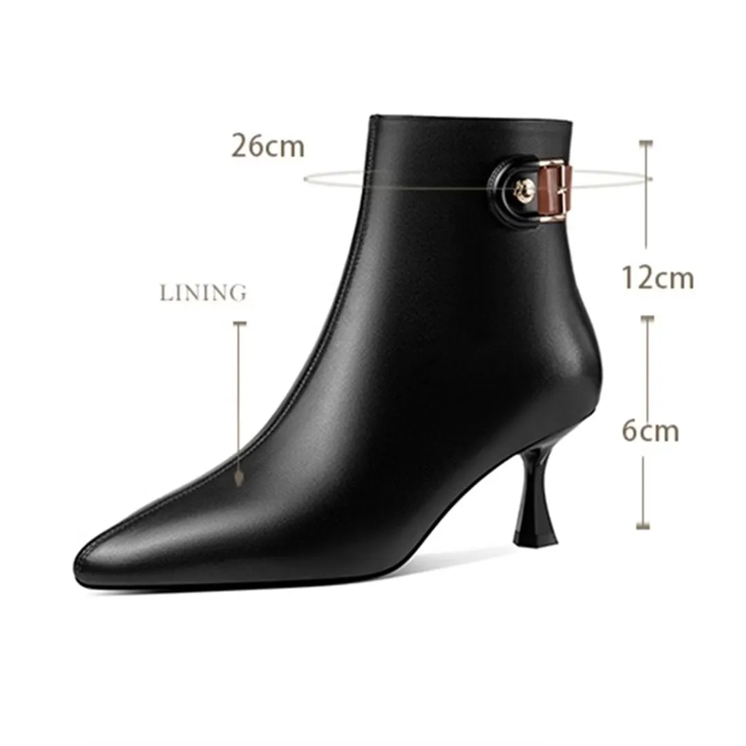 CowHide Chic Pointed-Toe Luxury Winter Boots