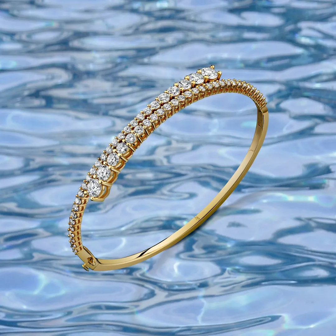 Diamond Bypass Bangle Bracelet