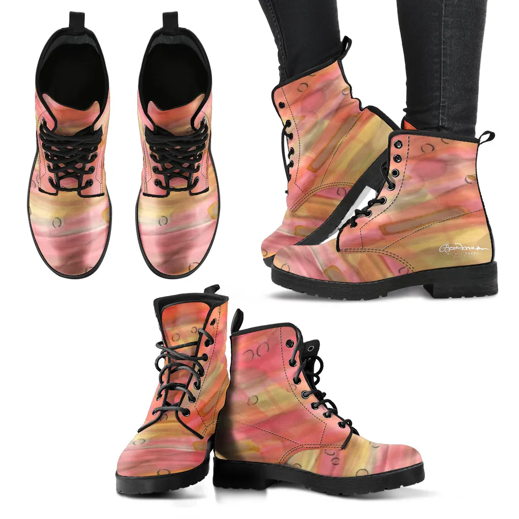 Dreamy Floral Leather Boots (Vegan)