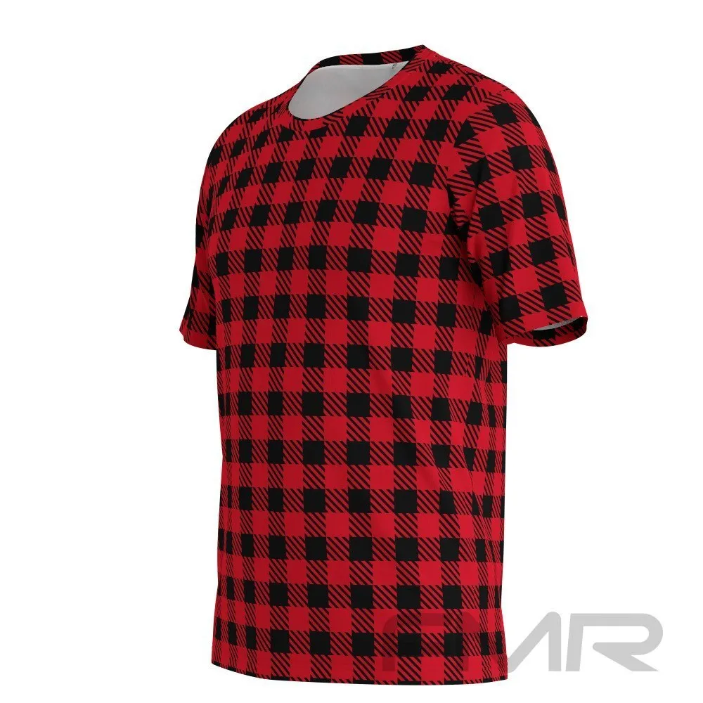 FMR Men's Check Technical Short Sleeve Running Shirt