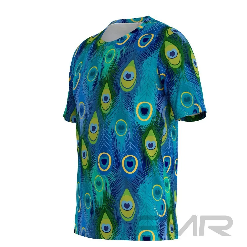 FMR Men's Peacock Print Short Sleeve Shirt