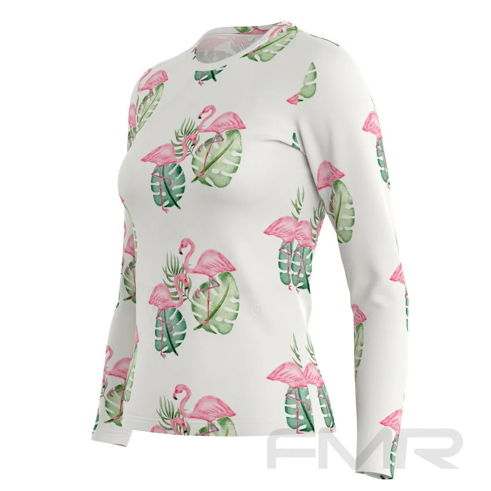 FMR Women's Flamingo Print Long Sleeve Running Shirt