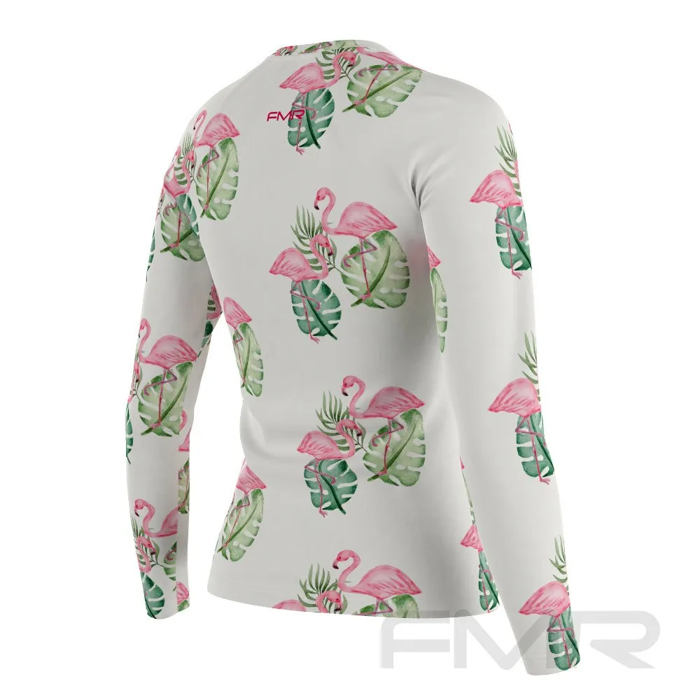 FMR Women's Flamingo Print Long Sleeve Running Shirt