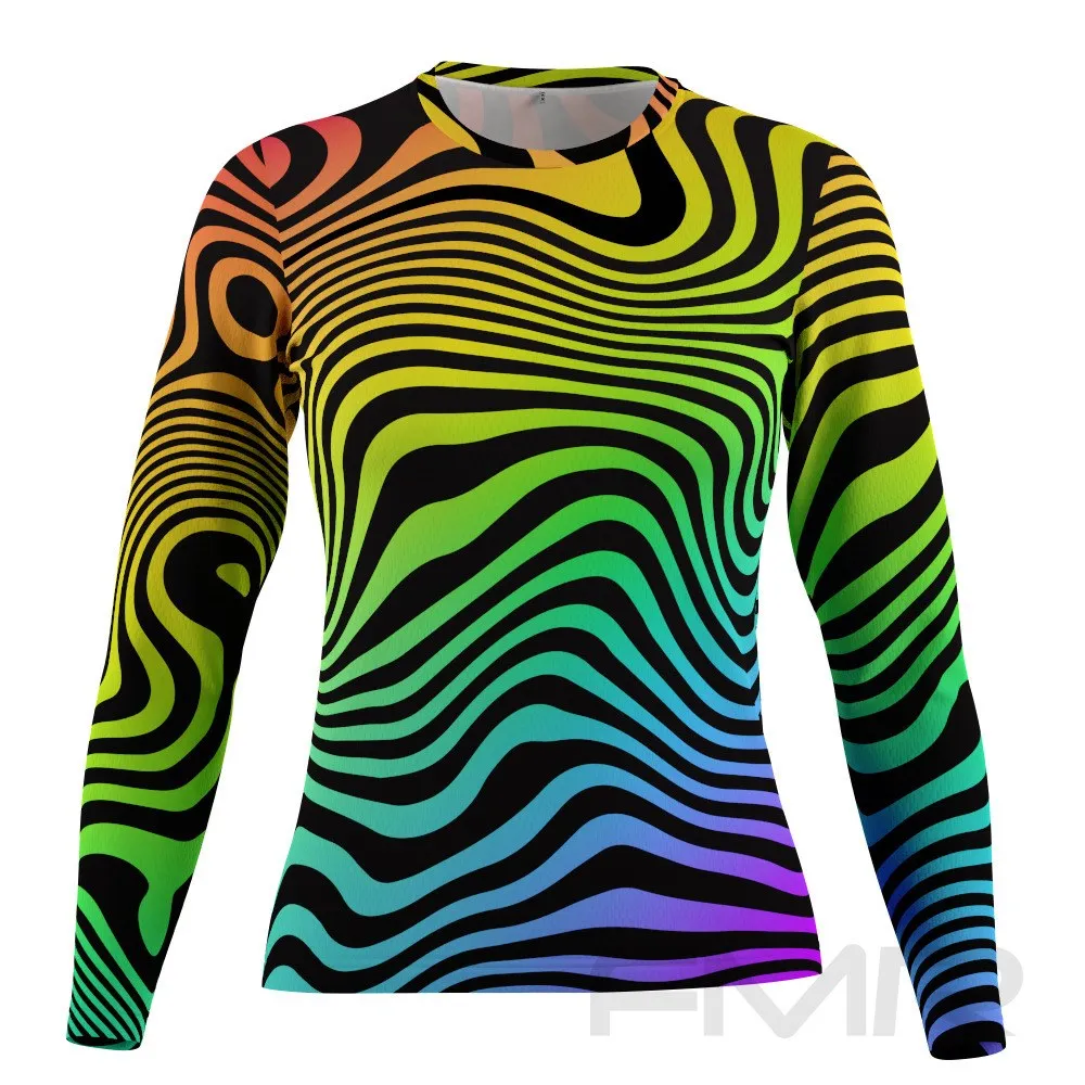 FMR Women's Rainbow Zebra Long Sleeve Running Shirt