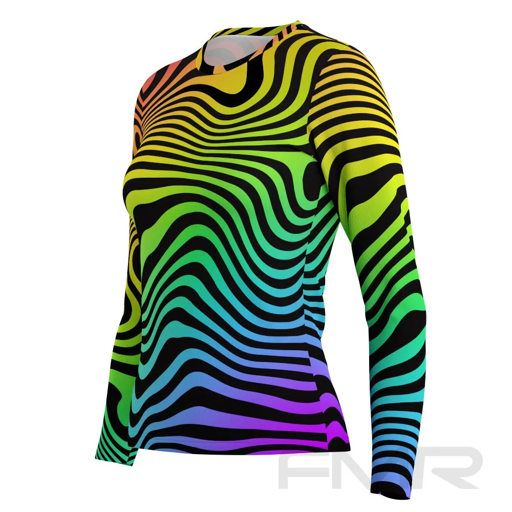 FMR Women's Rainbow Zebra Long Sleeve Running Shirt