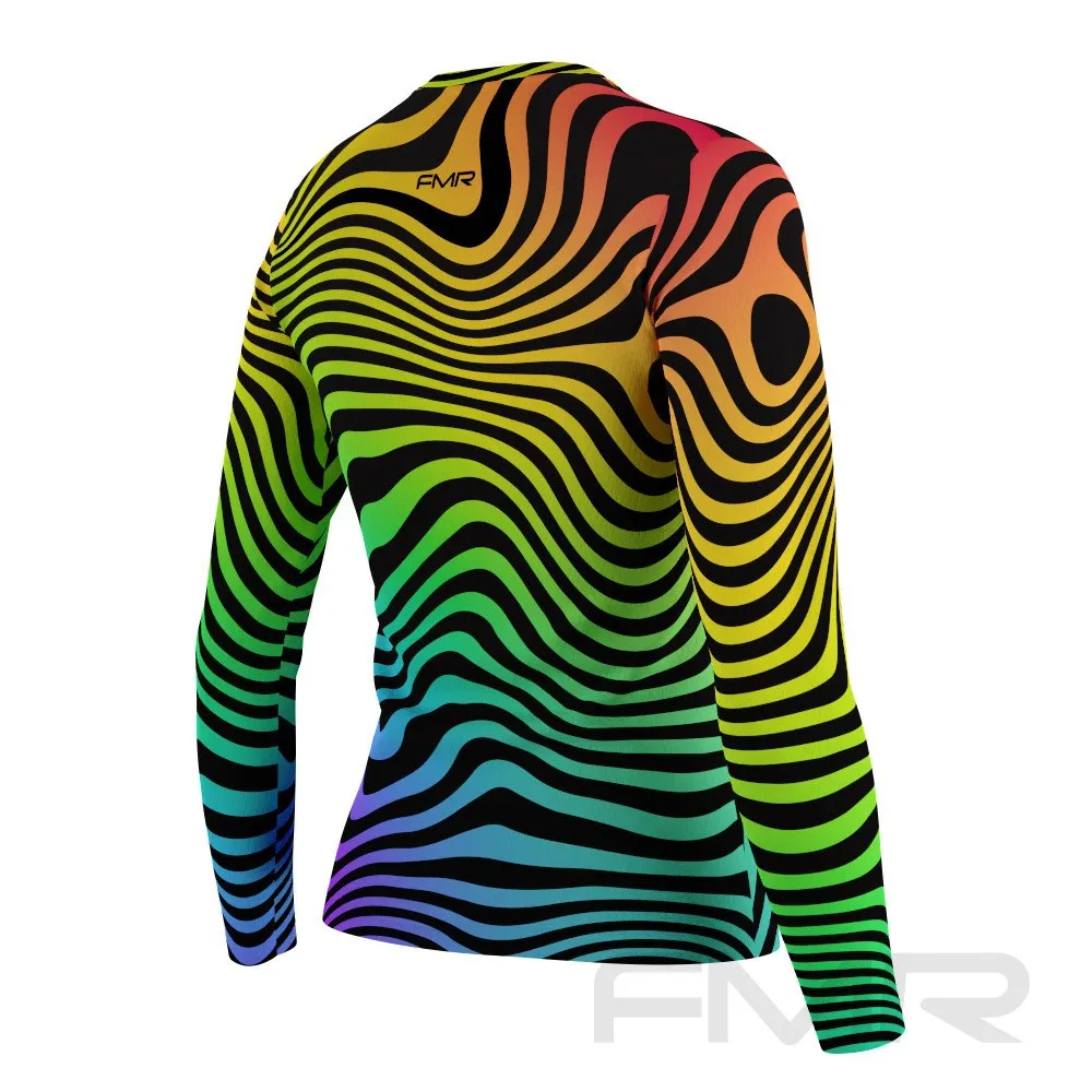 FMR Women's Rainbow Zebra Long Sleeve Running Shirt