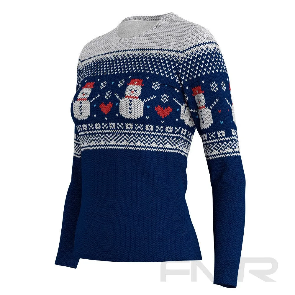 FMR Women's Snowman Sweater Performance Long Sleeve Shirt