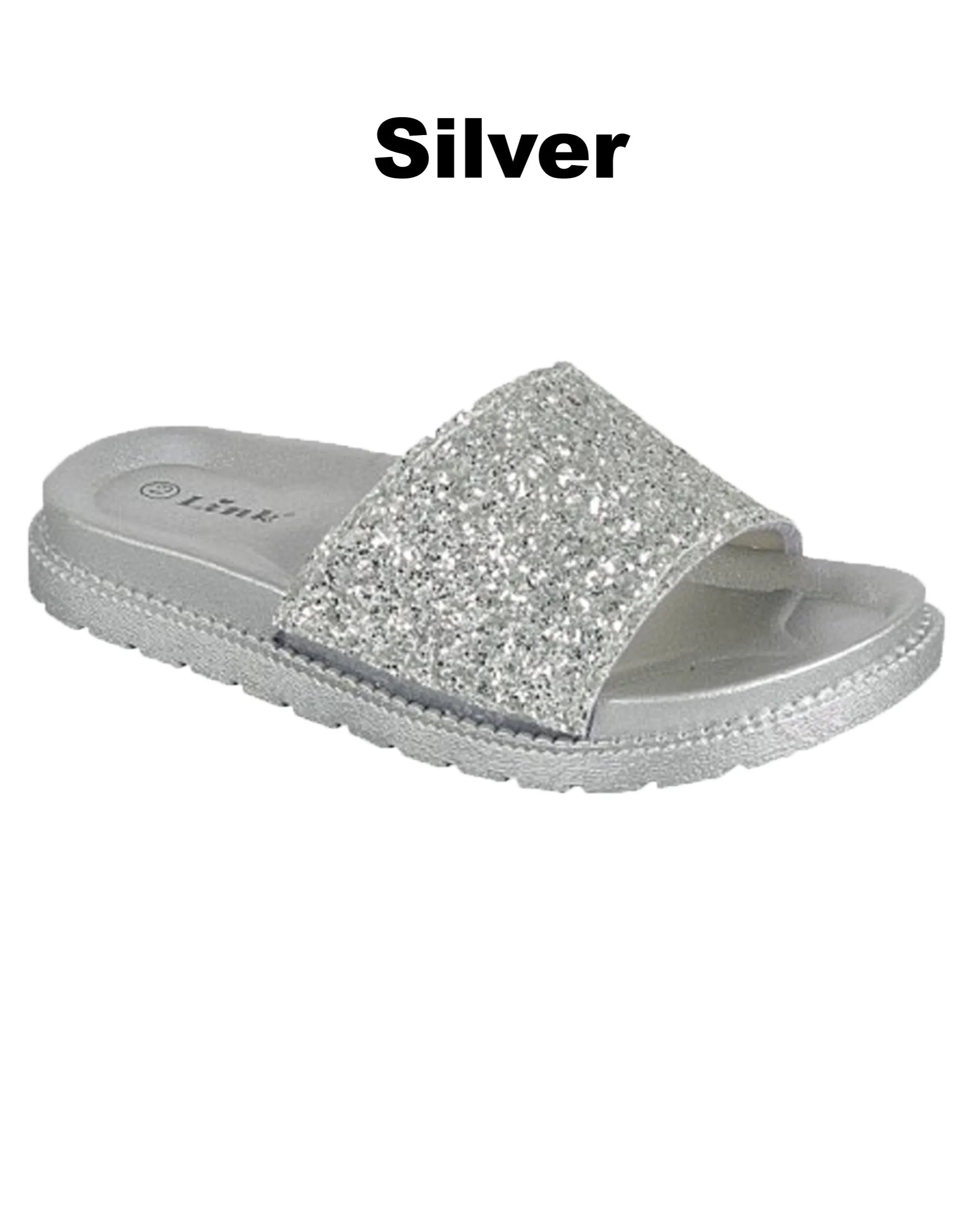 Glitter Slide Sandals - Women