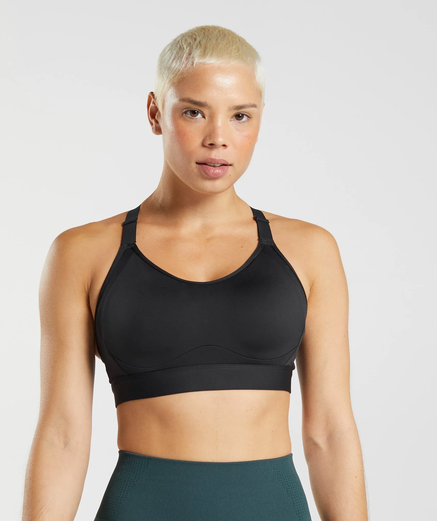 Gymshark Cut Out Back High Support Sports Bra, B/C-E/F - Black