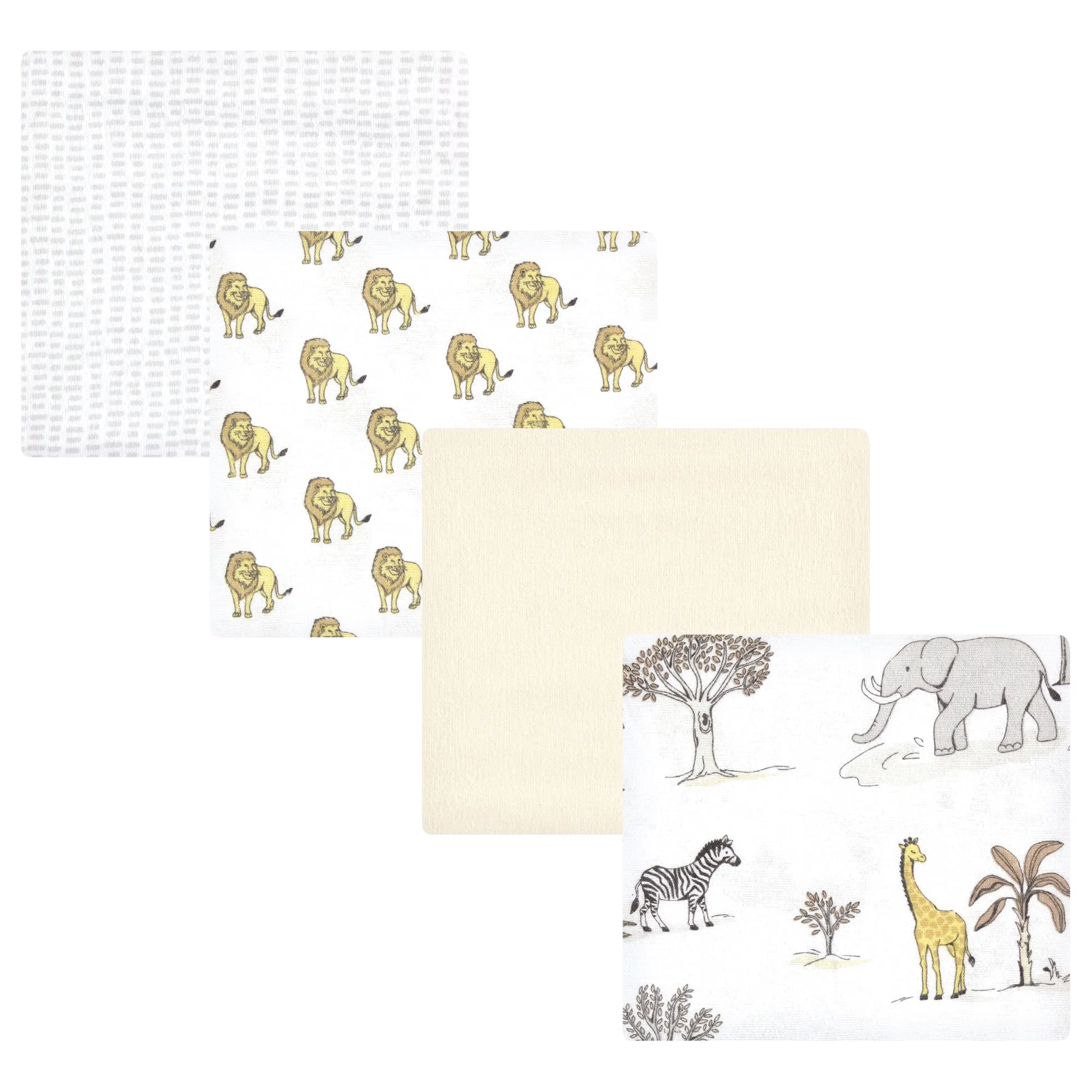 Hudson Baby Cotton Flannel Receiving Blankets, Neutral Safari World