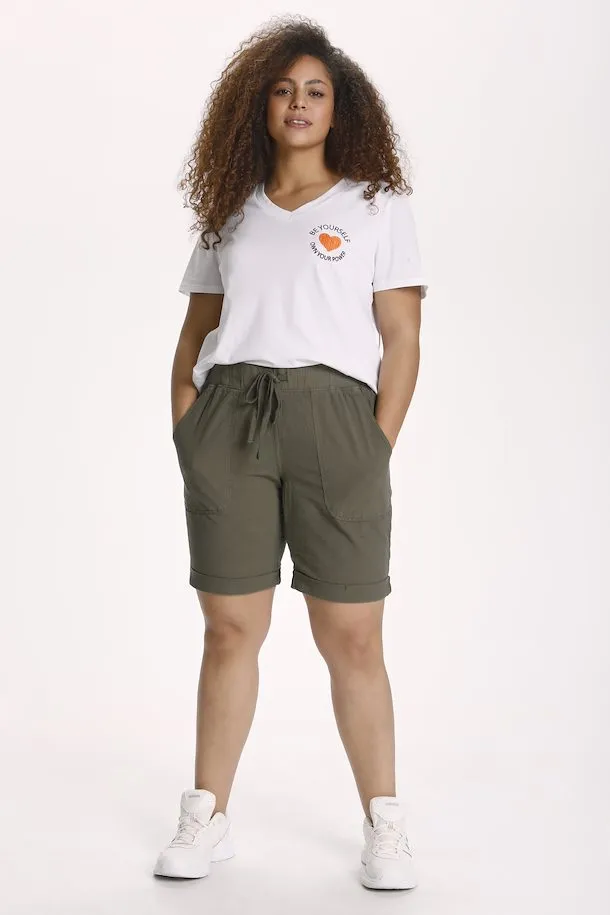 Kaffe Curve Nana Shorts in Khaki