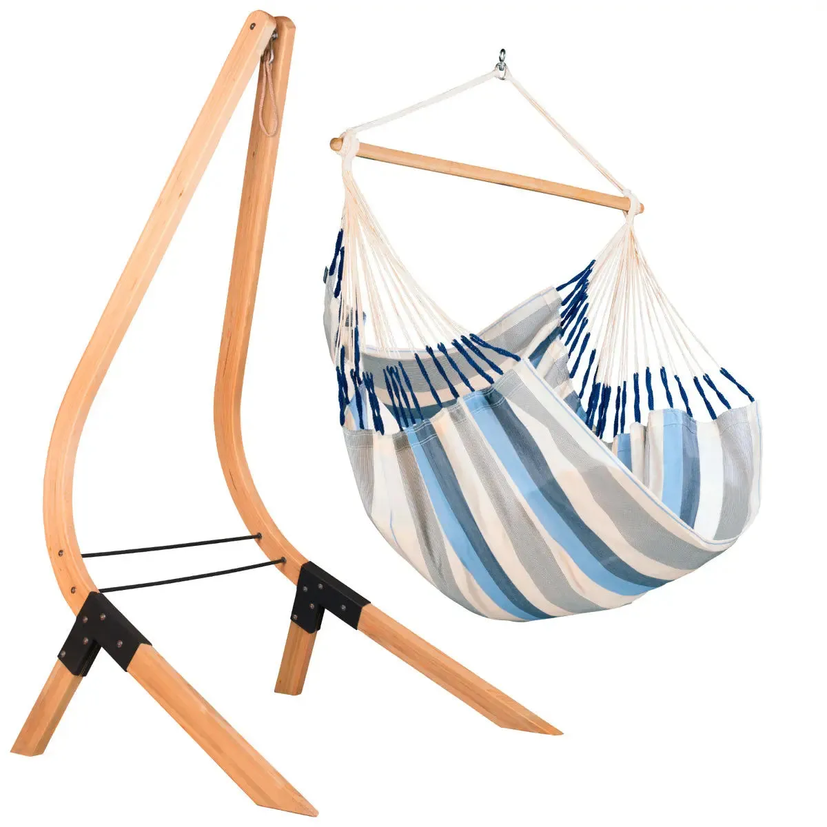 LA SIESTA Domingo Comfort Hammock Chair with Wooden Stand (W 115 cm)