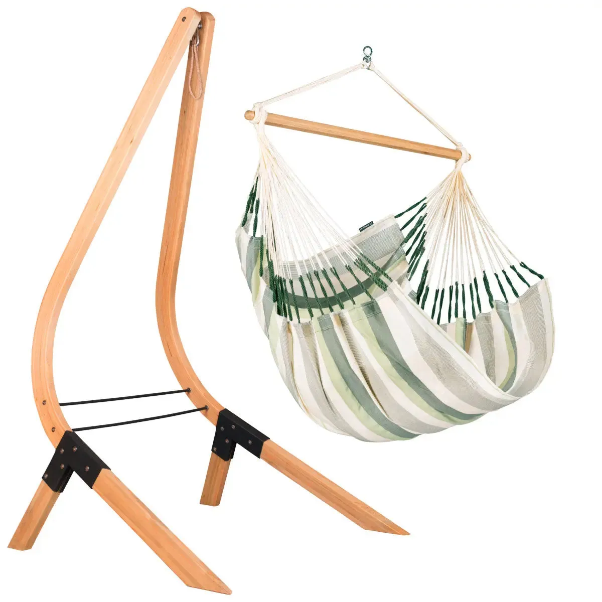 LA SIESTA Domingo Comfort Hammock Chair with Wooden Stand (W 115 cm)