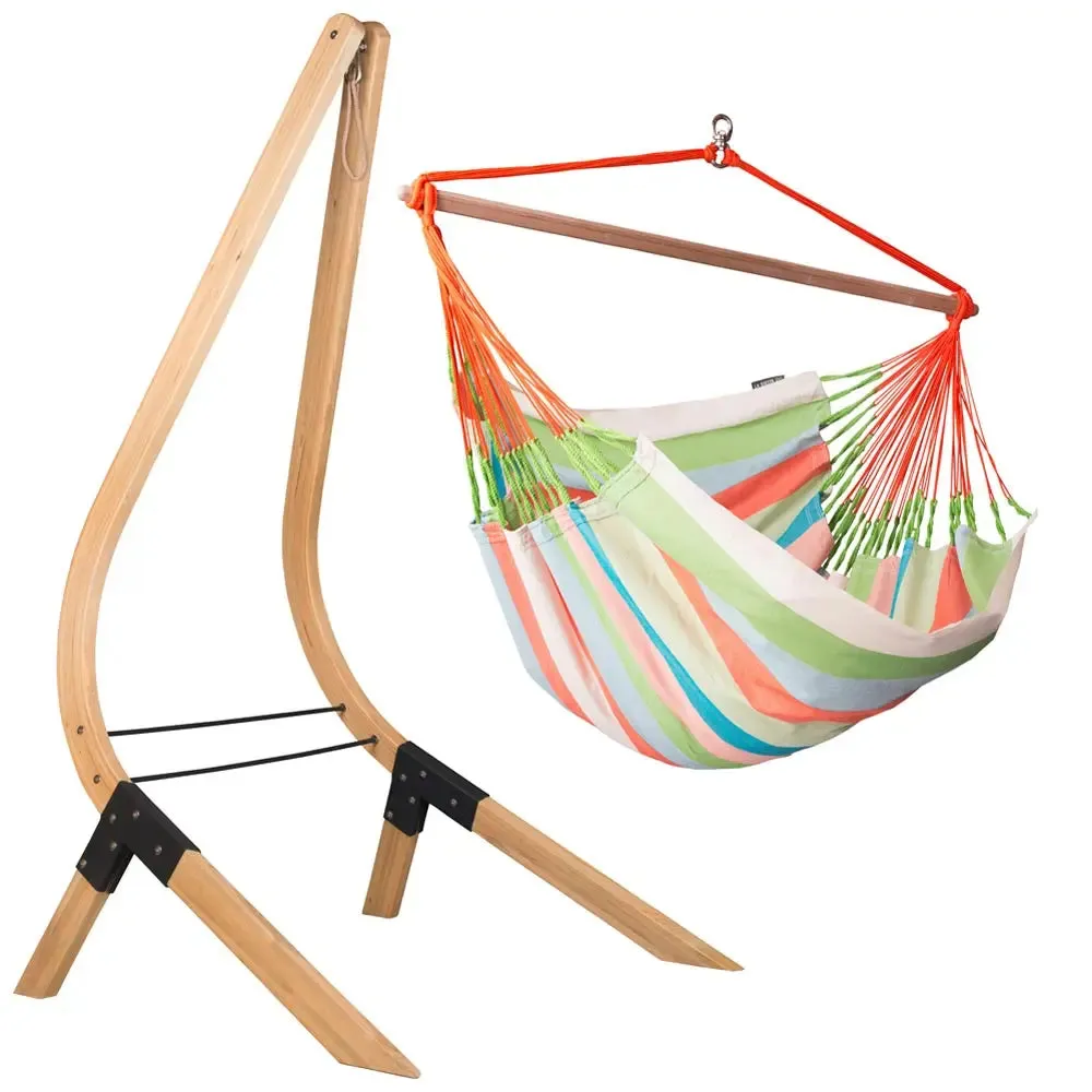 LA SIESTA Domingo Comfort Hammock Chair with Wooden Stand (W 115 cm)