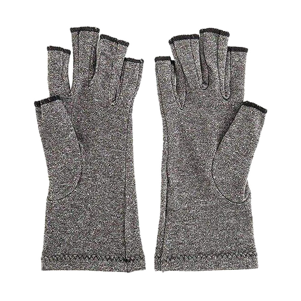 Medium Grey Compression Arthritis Gloves, Soft Stretchy - Randy & Travis