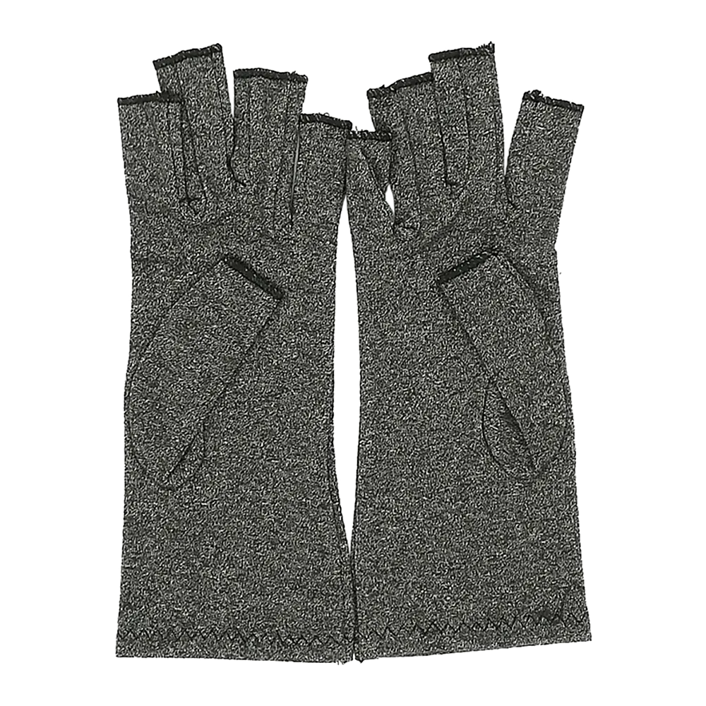 Medium Grey Compression Arthritis Gloves, Soft Stretchy - Randy & Travis