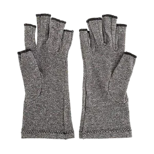 Medium Grey Compression Arthritis Gloves, Soft Stretchy - Randy & Travis