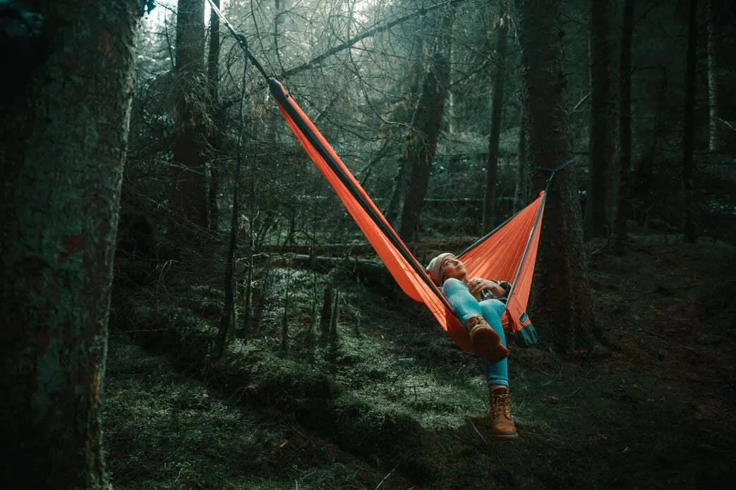 NAKIE SUNBURNT ORANGE RECYCLED HAMMOCK WITH STRAPS