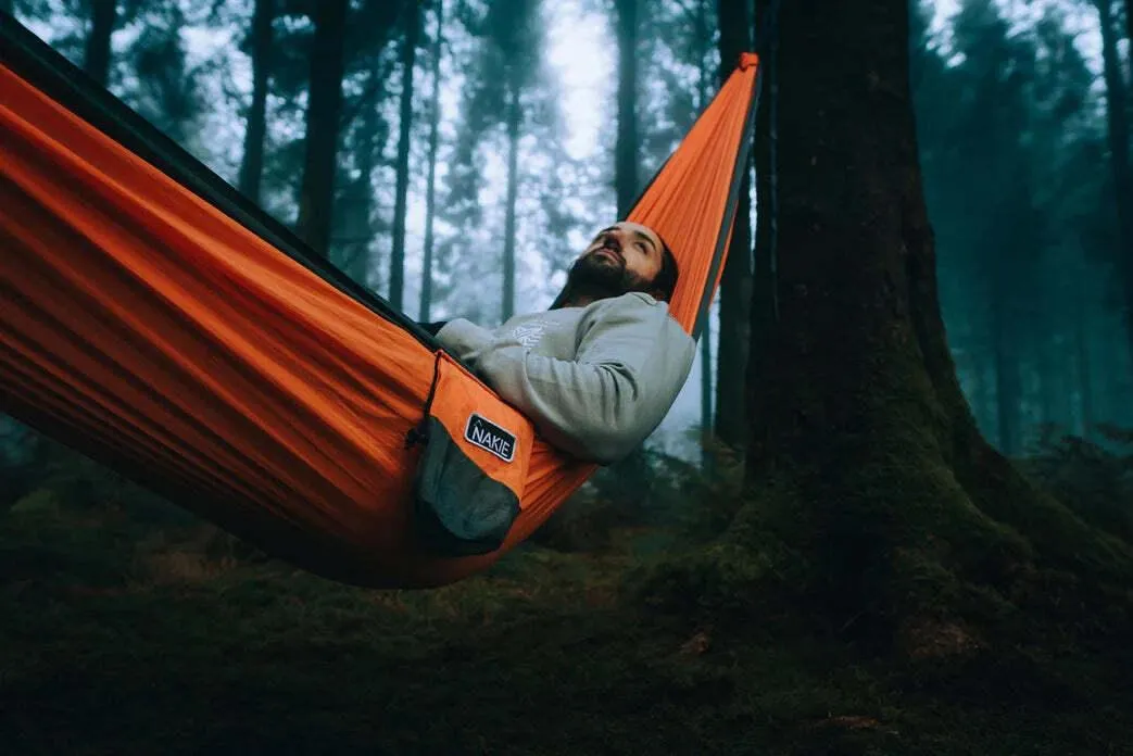 NAKIE SUNBURNT ORANGE RECYCLED HAMMOCK WITH STRAPS