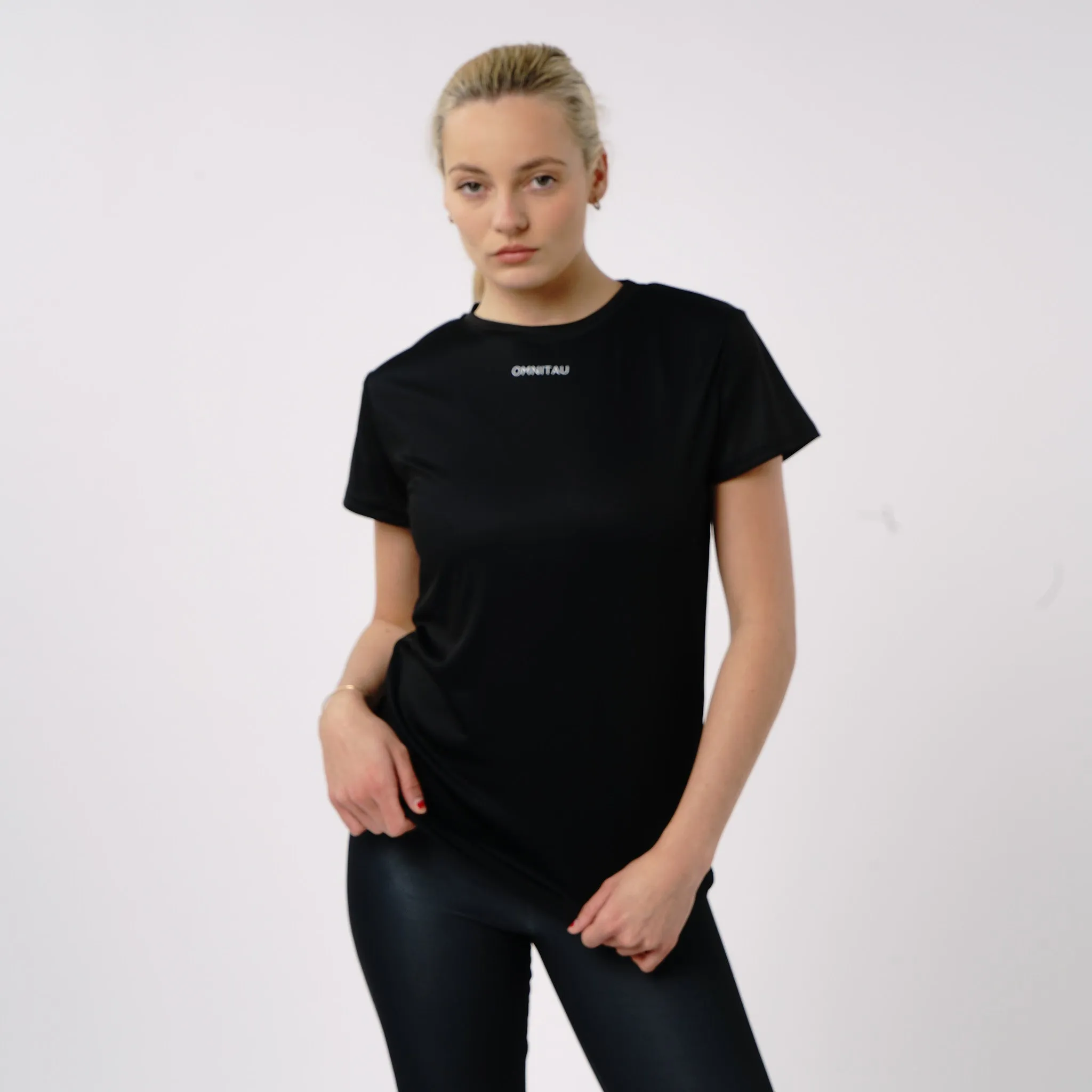 Omnitau Women's Inspire Performance Crew Neck Short Sleeve T-Shirt - Black