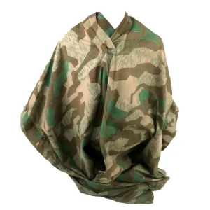 Original German WWII Zeltbahn Tent Quarter & Poncho in Splinter Pattern Reversible Camouflage by Heinrich Hofmann - dated 1942