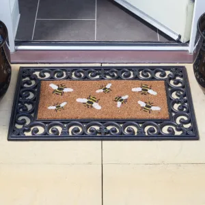 Outside In 53cm Honey Bees Coir Doormat Insert