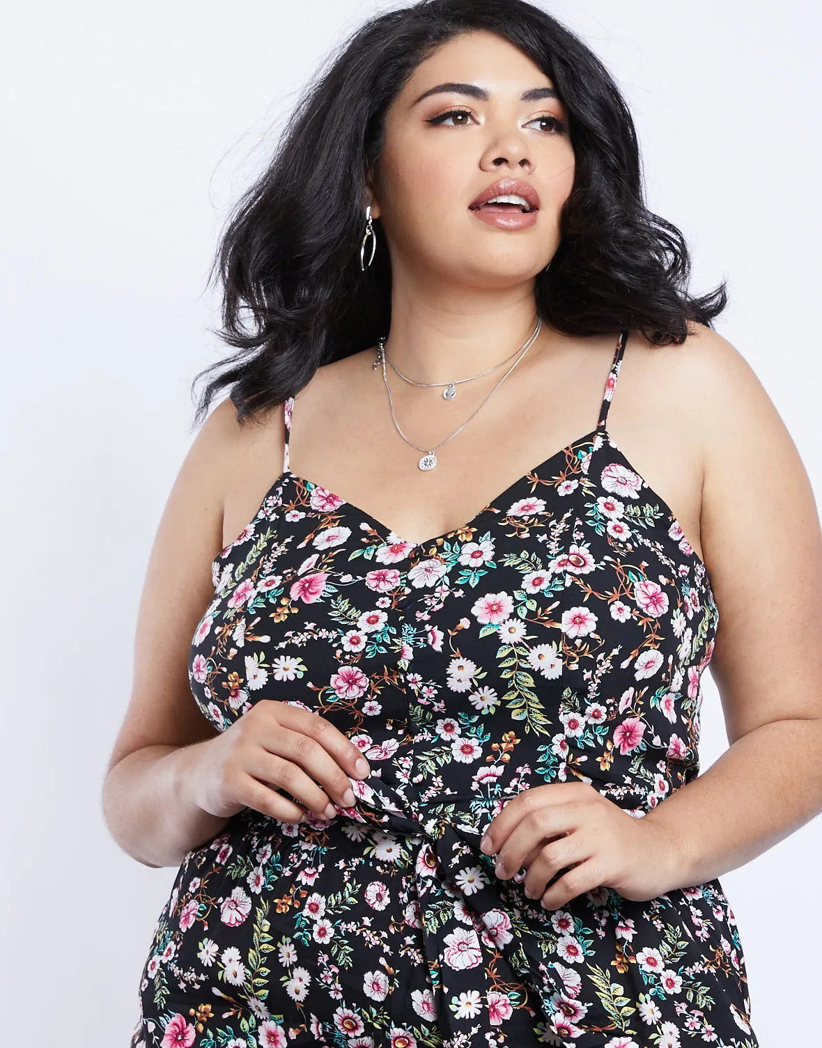 Plus Size Spring Fling Floral Romper