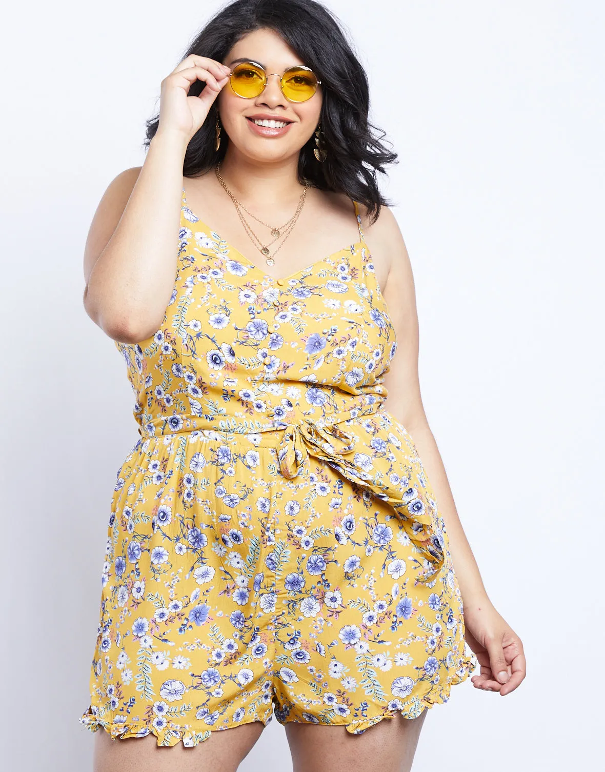 Plus Size Spring Fling Floral Romper