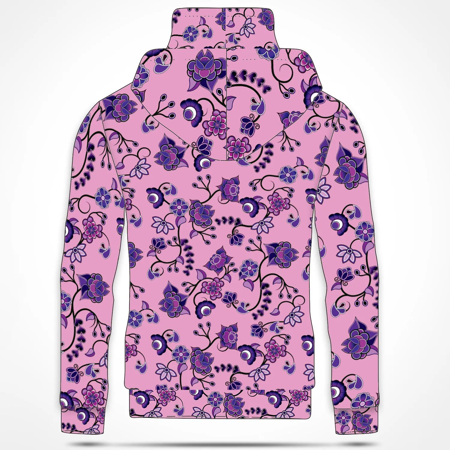 Purple Floral Amour Hoodie with Face Cover