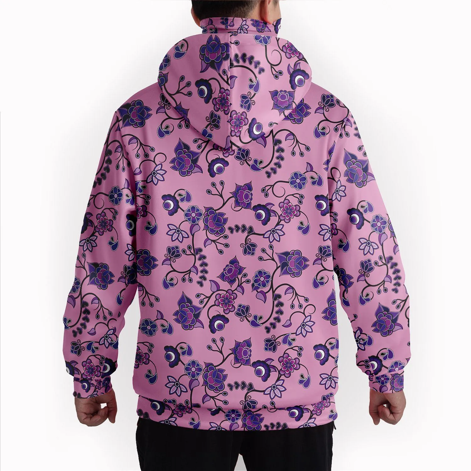 Purple Floral Amour Hoodie with Face Cover