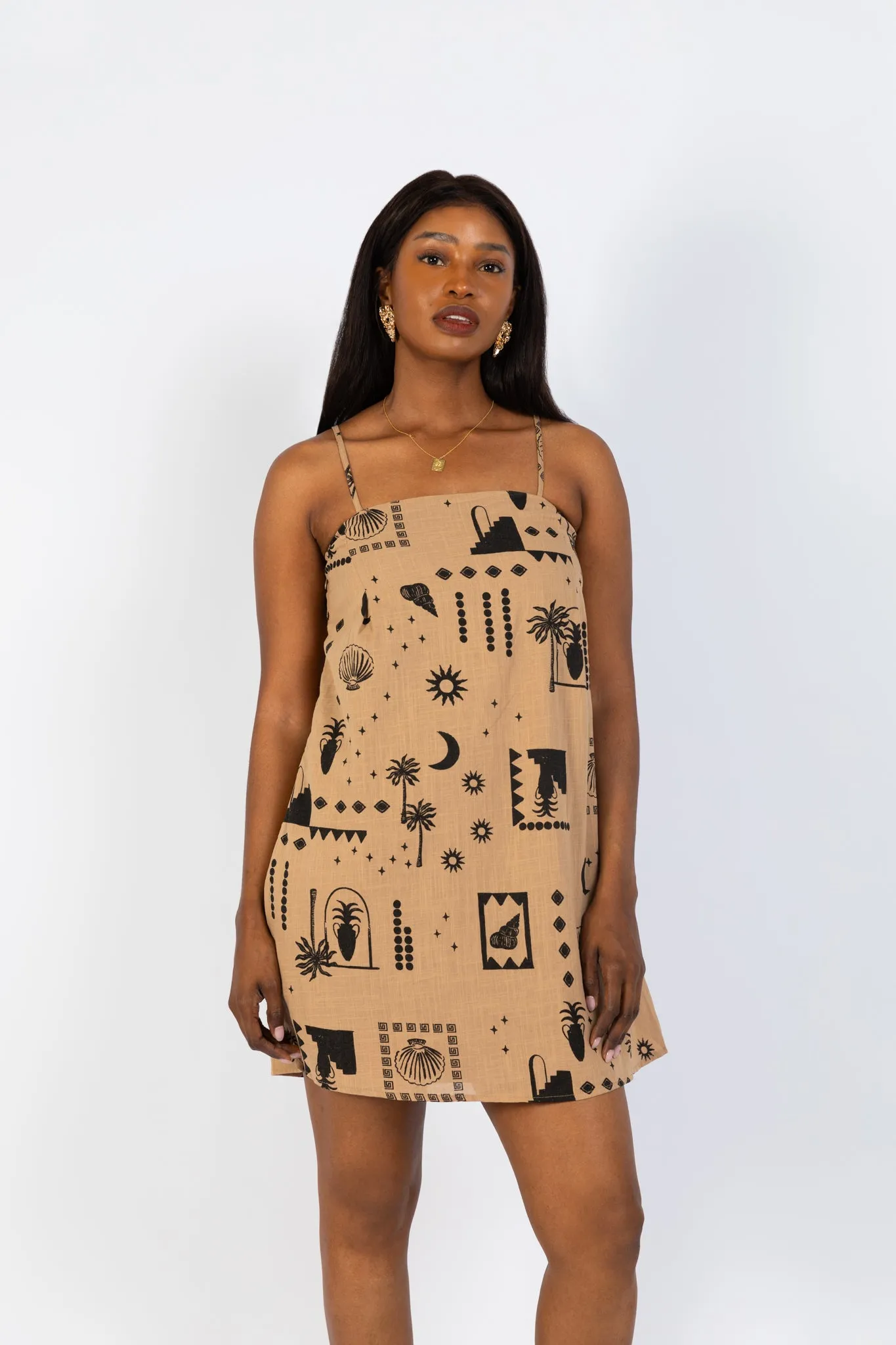 She Creates Stories - Shell Palm Mini Dress