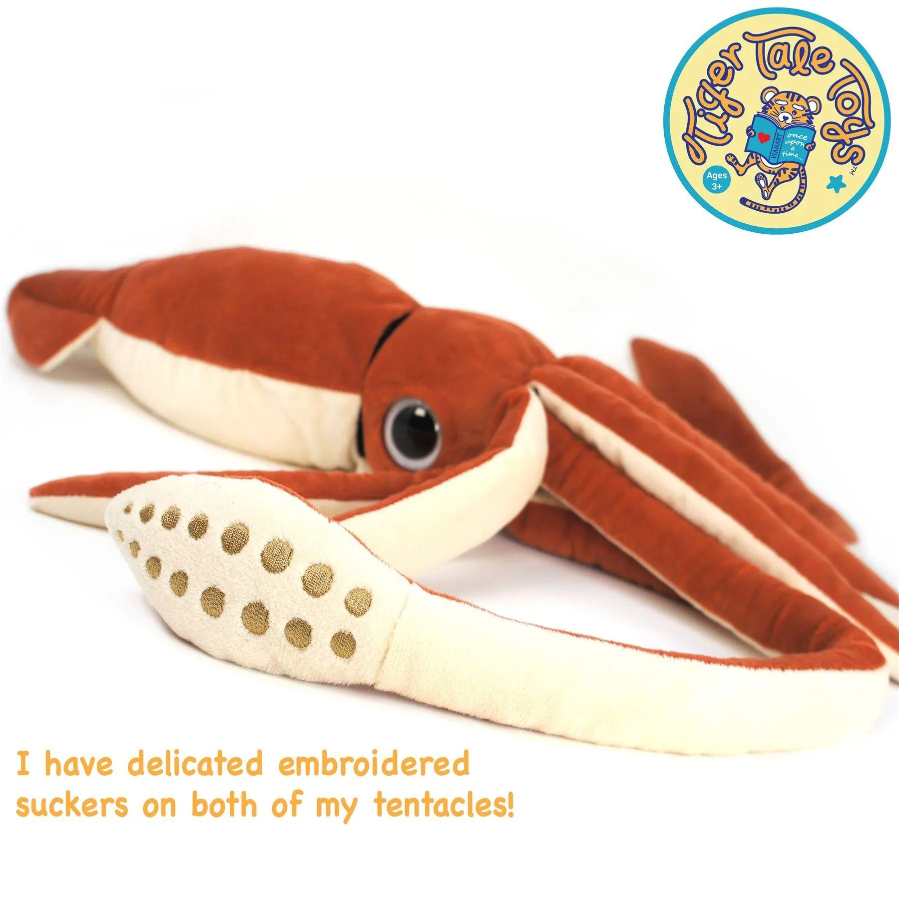 Shubert The Squid | 34 Inch Stuffed Animal Plush | By TigerHart Toys