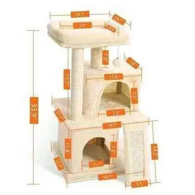 Sky City Kitty Castle: Ultimate 5-Tier Cat Playground - Sturdy, Stylish, and Royal 🐱