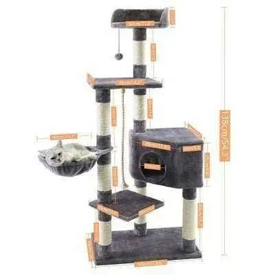 Sky City Kitty Castle: Ultimate 5-Tier Cat Playground - Sturdy, Stylish, and Royal 🐱