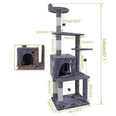 Sky City Kitty Castle: Ultimate 5-Tier Cat Playground - Sturdy, Stylish, and Royal 🐱