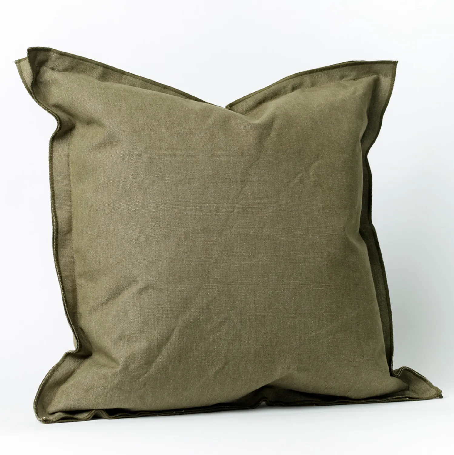 Sturdy Boy Flange Pillow, Olive